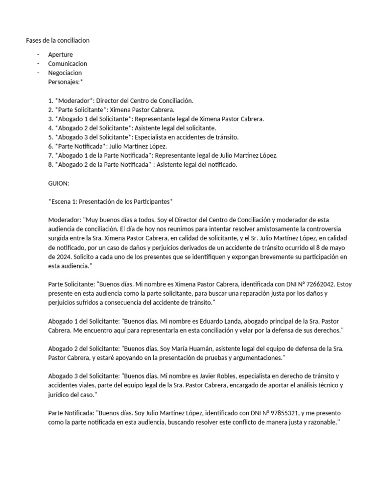 Fases de la conciliacion pdf da os y perjuicios