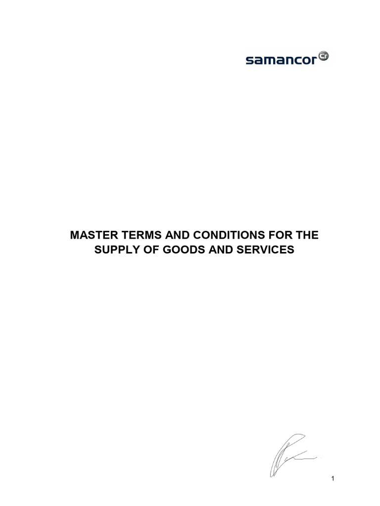 Samancor Supply Terms and Conditions | PDF | Bankruptcy | Liquidation