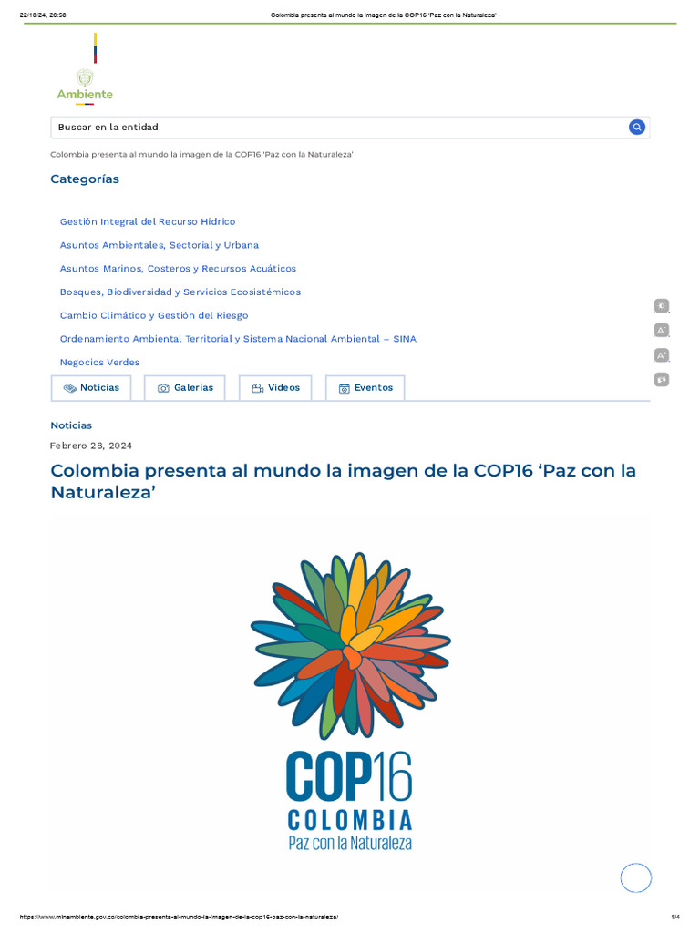 Colombia Presenta Al Mundo La Imagen de La COP16 Paz Con La Naturaleza ...