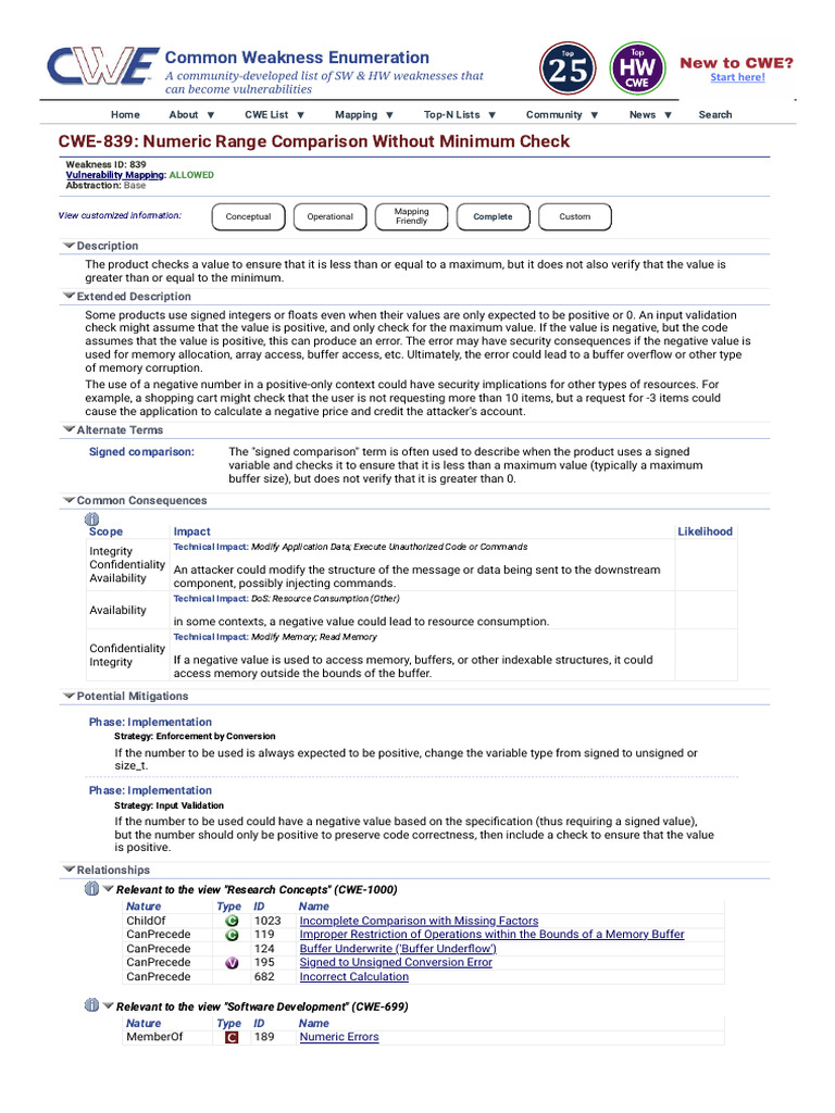 Numeric Range Check Vulnerability | PDF | Integer (Computer Science ...