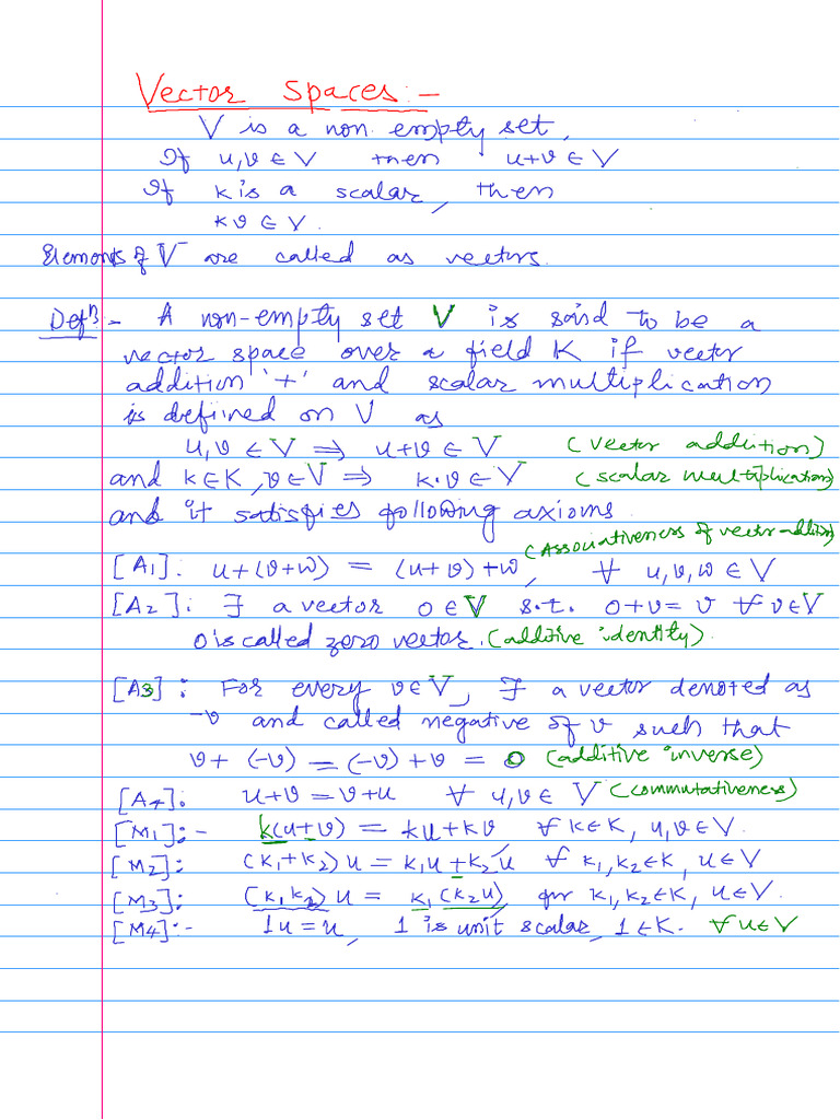 Vector Spaces IT - Autosave | PDF