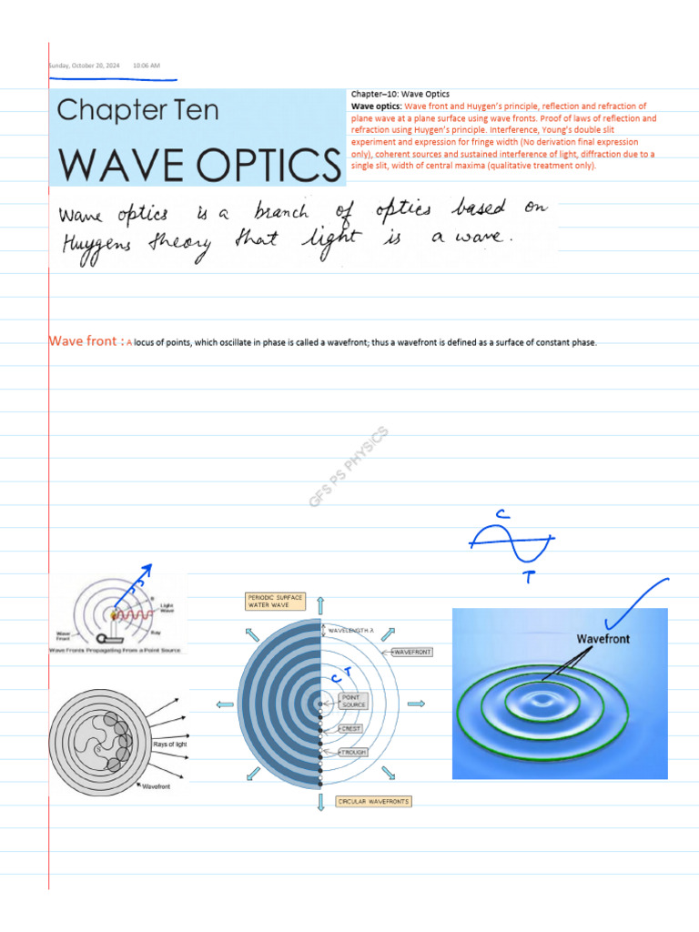 Wave Optics: Principles and Experiments | PDF