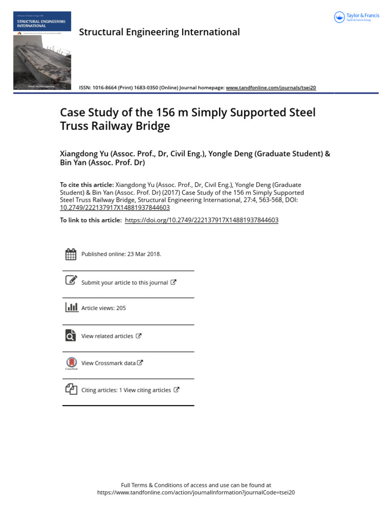 Case Study: 156m Steel Truss Bridge | PDF | Truss | Strength Of Materials