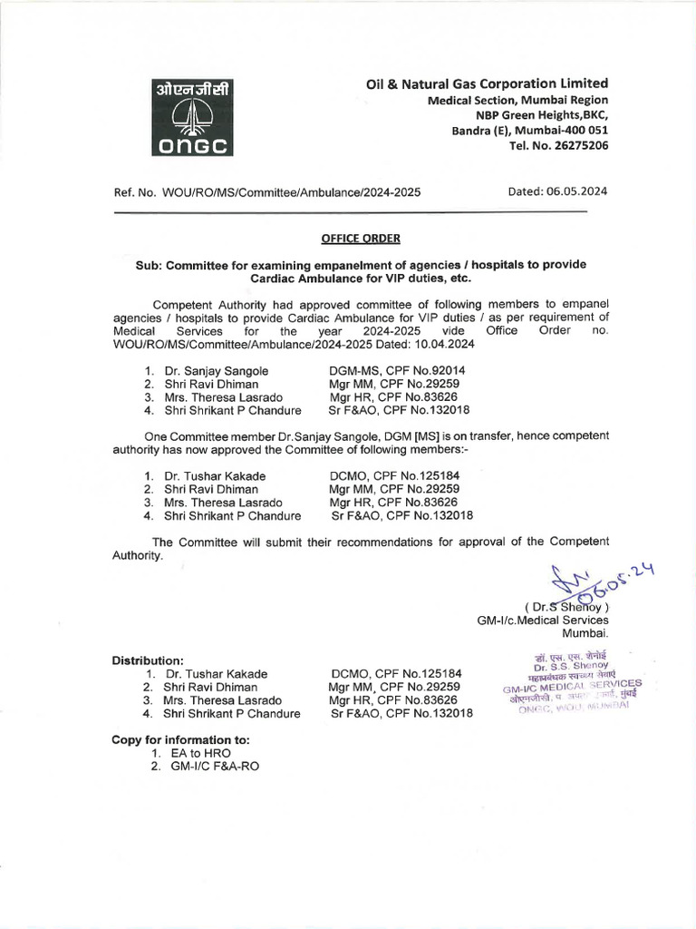 Office Order Dated 06-05-2024 | PDF