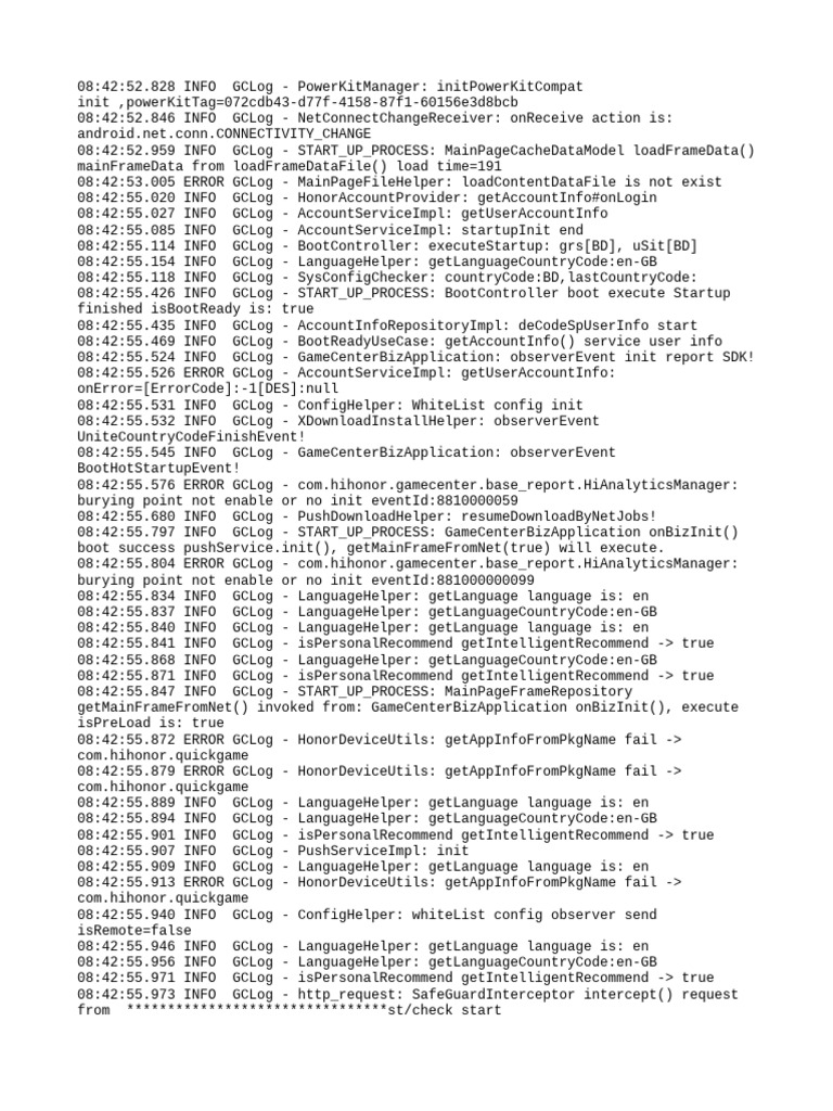 GameCenter Startup Process Log Analysis | PDF | Computing | Software