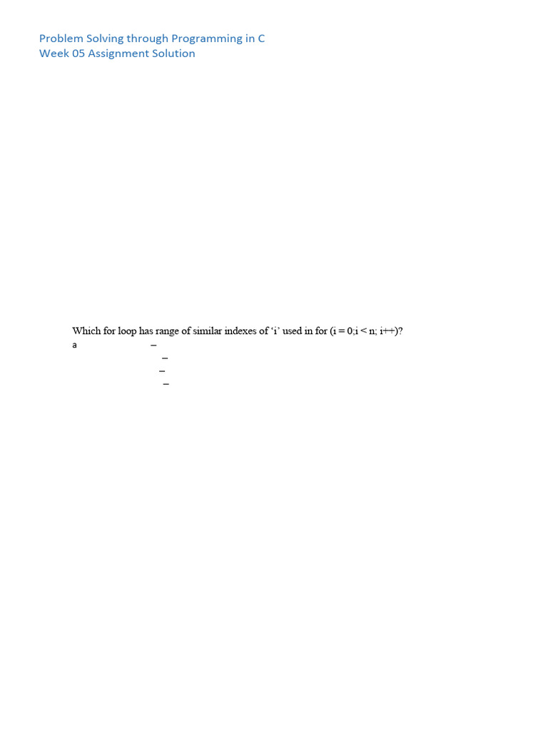 C Loop Output Analysis and Solutions | PDF | Control Flow | Computer ...
