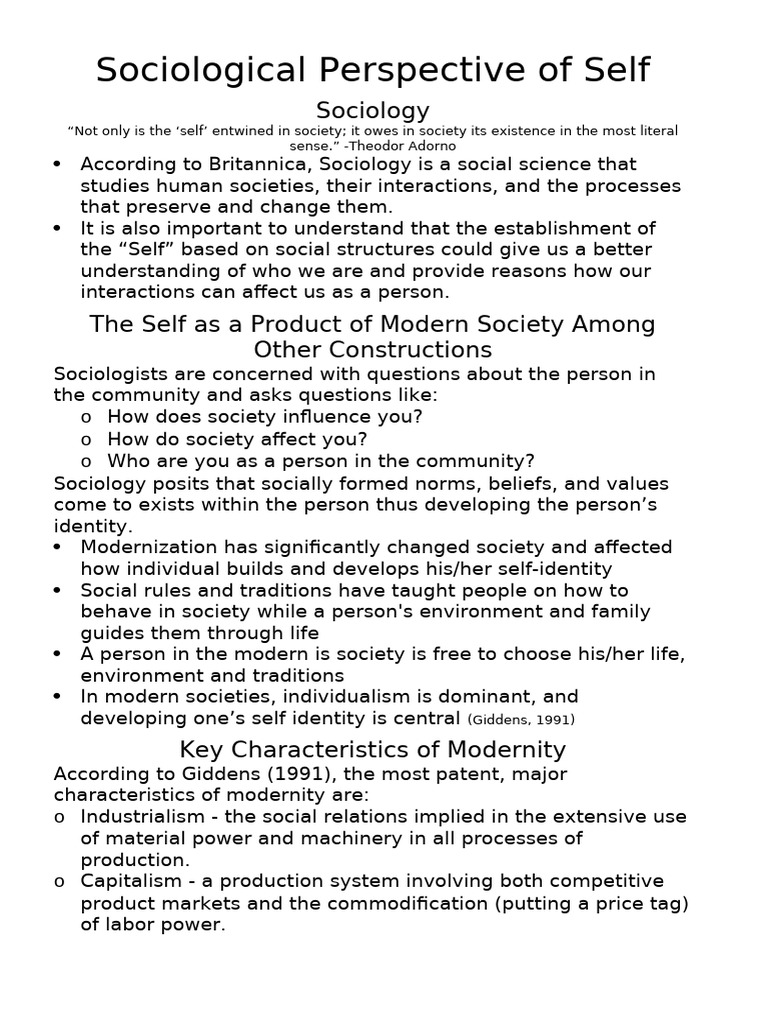 The Social Construction of Self | PDF | Sociology | Identity (Social ...