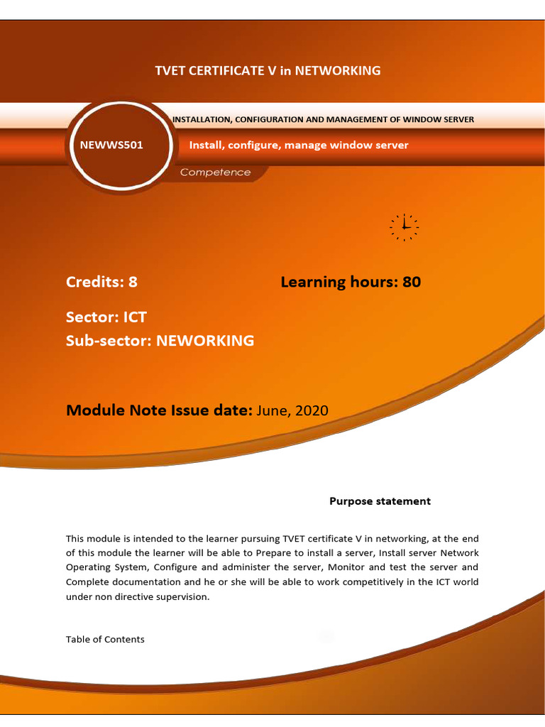 Newws501 installation configuration and management of window server