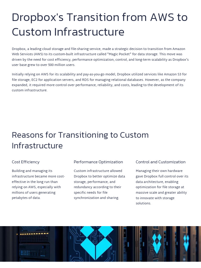 Dropbox's Shift to Magic Pocket Infrastructure | PDF | Amazon Web ...