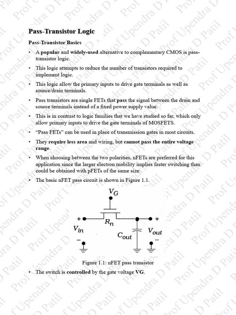 Pass-Transistor Logic Explained | PDF | Logic Gate | Mosfet