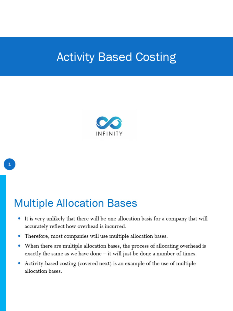 Part 1 - Section D Activity Based Costing | PDF | Life Cycle Assessment ...