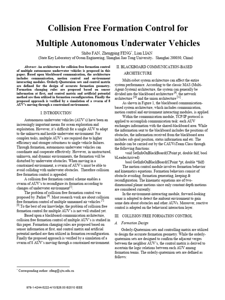 2010 - Collision Free Formation Control For Multiple Autonomous ...