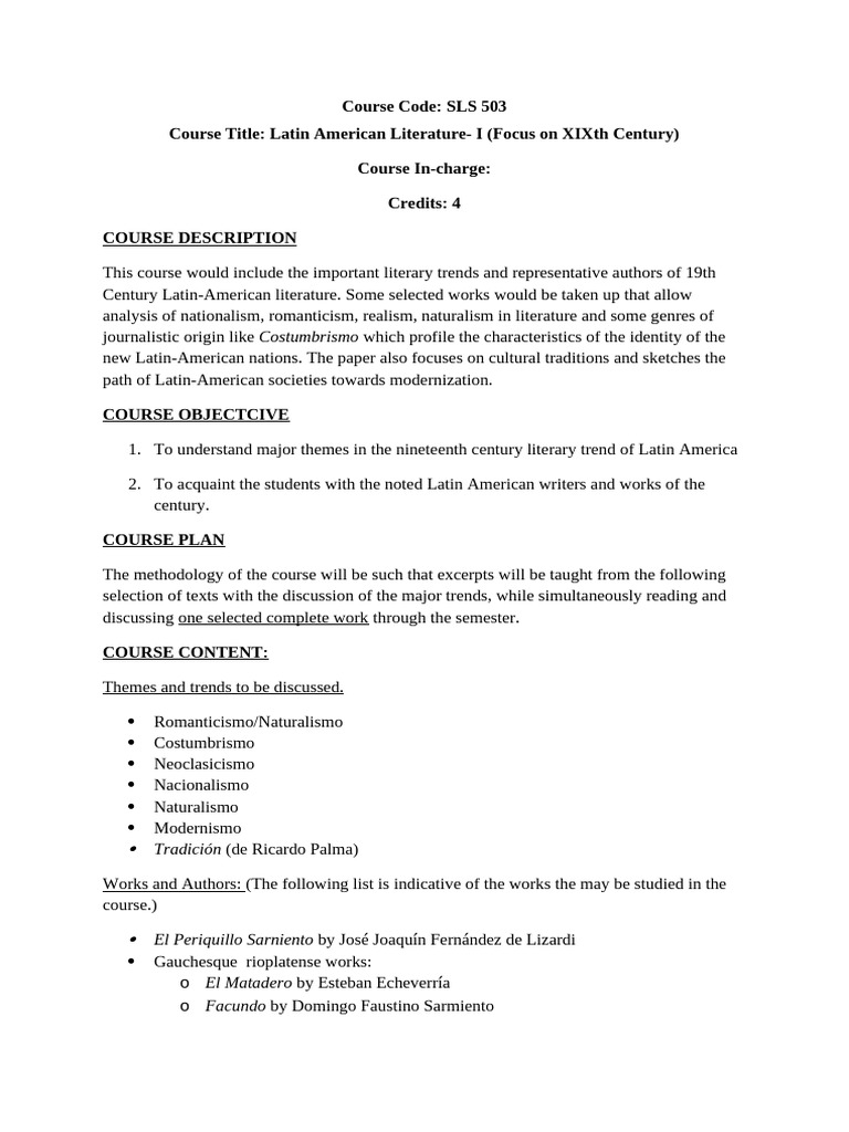 Course Plans For MA VTH Year Spanish As Foreign Language | PDF | Latin ...