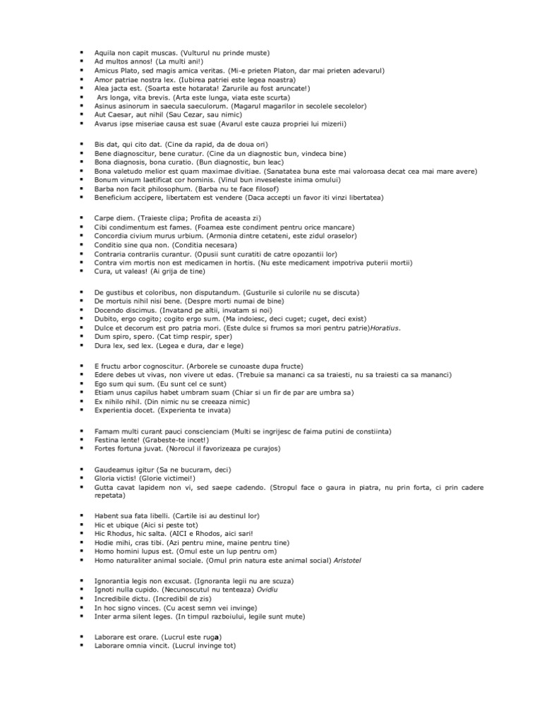 Maxime in Lingua Latina: Salus Patriae | PDF | Wellness
