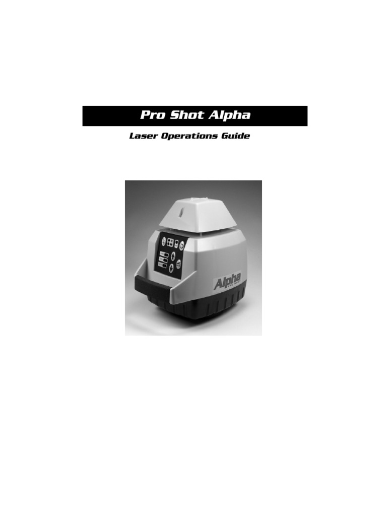 Pro Shot Alpha Laser Operations Guide | PDF | Battery Charger ...