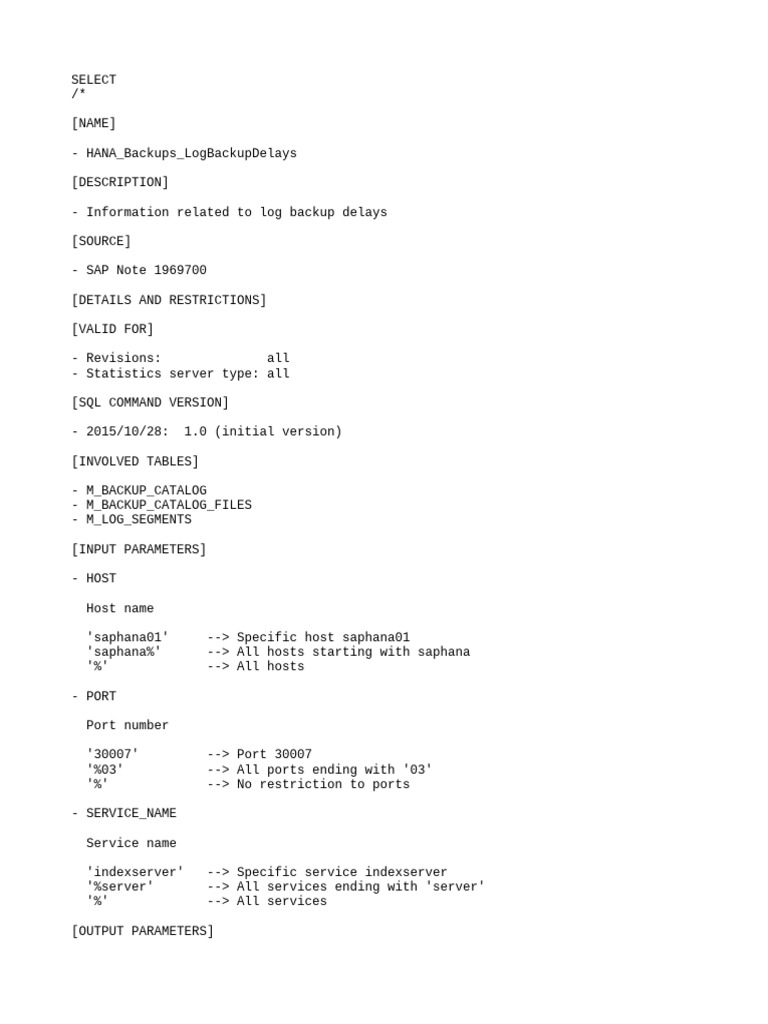 HANA Log Backup Delay Info | PDF | Computing | Software