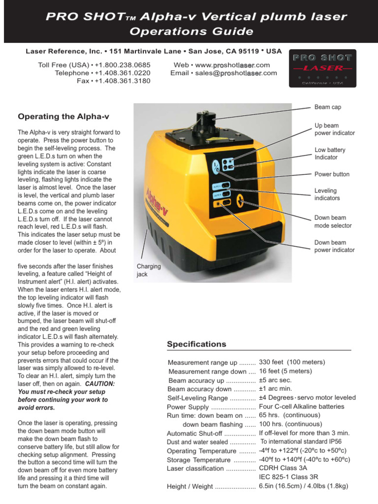 Pro_Shot_Alpha-v_Laser_Manual | PDF | Laser | Equipment