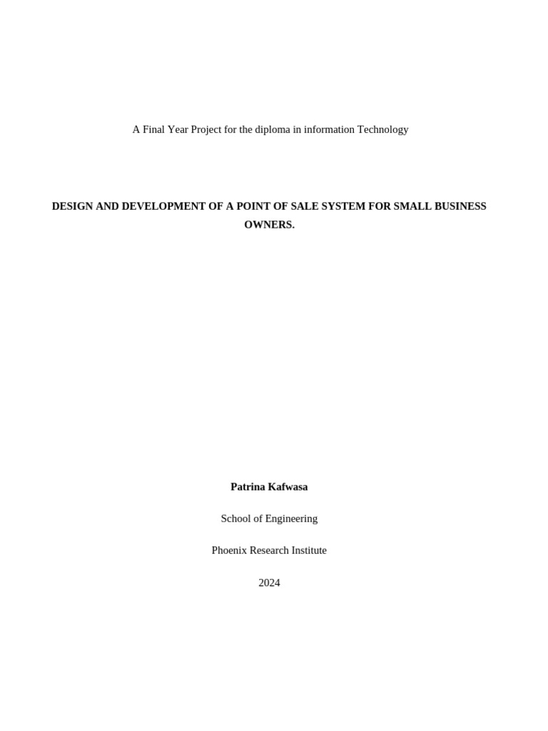 POS System Design for Small Businesses | PDF | Point Of Sale | Inventory