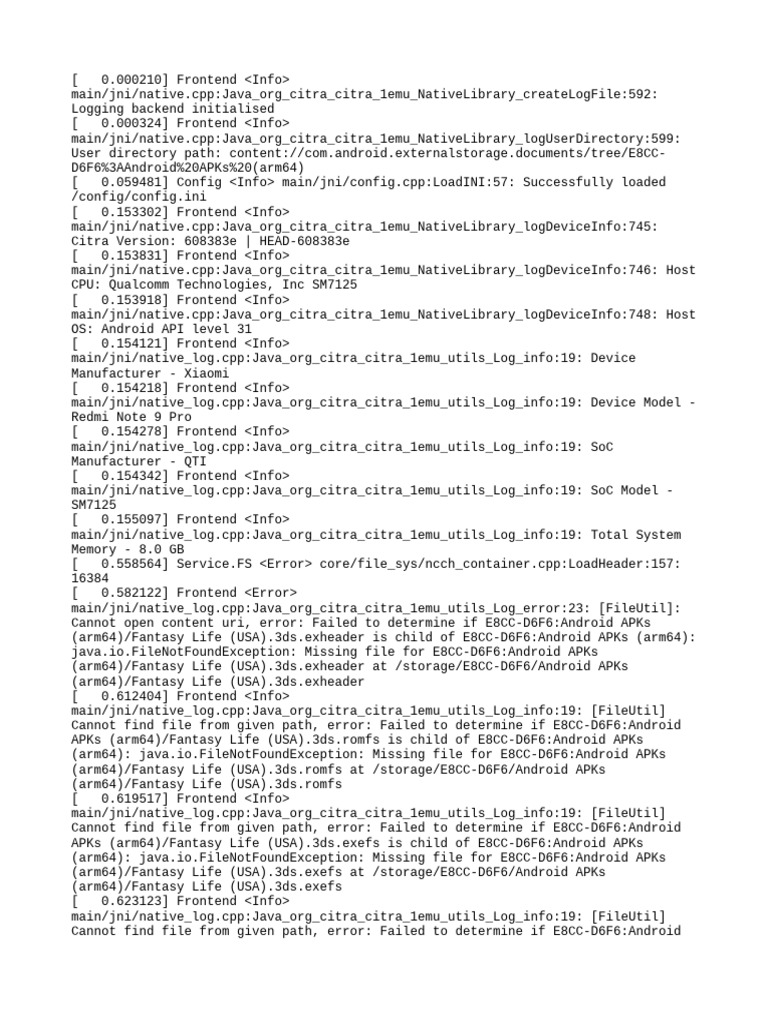 Citra Log | PDF | Operating System Families | Computing Platforms