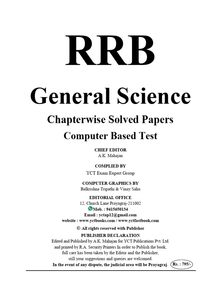 YCT RRB GS ENG 2024 TCS Pattern Chapterwise Typewise Solved Paper's ...