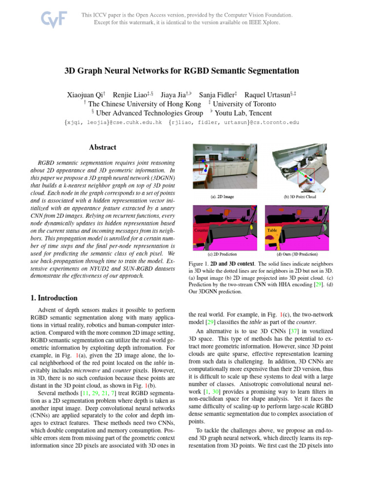 3D Graph Neural Networks for RGBD Segmentation | PDF | Image ...