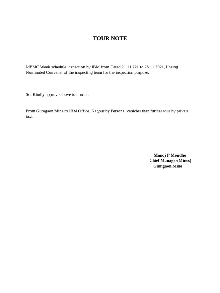 Gumgaon Mine Tour Notes Summary | PDF