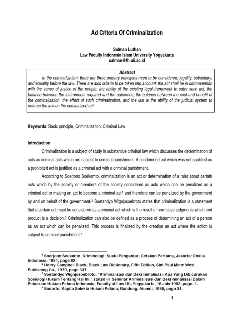 Principles of Criminalization Explained | PDF | Crimes | Crime & Violence