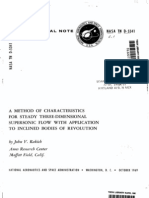 A Method of Characteristics Three Dimensional Flow