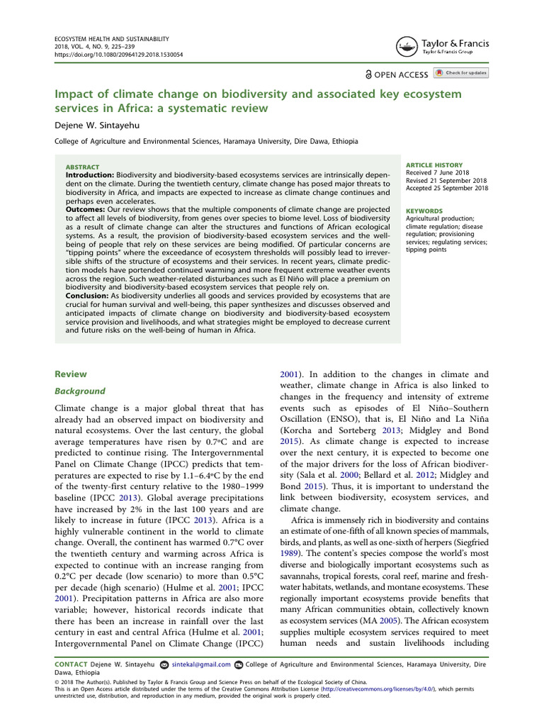 2.impact of Climate Change On Biodiversity and Assoc | PDF ...