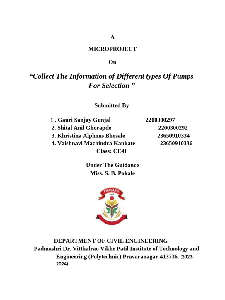 Types of Pumps Information Collection | PDF | Computers
