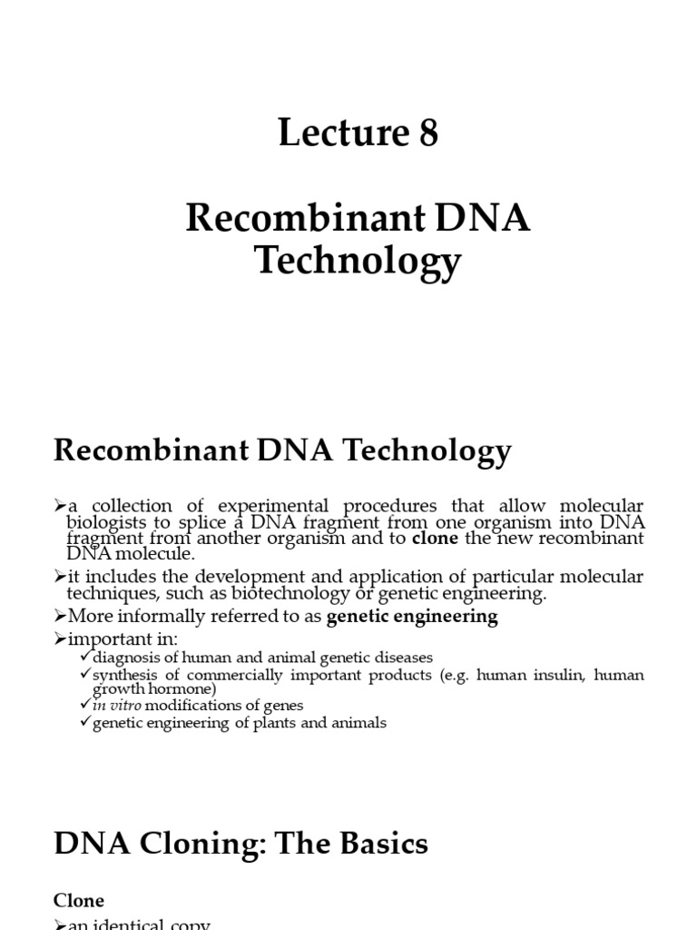 Recombinant DNA visual data 5