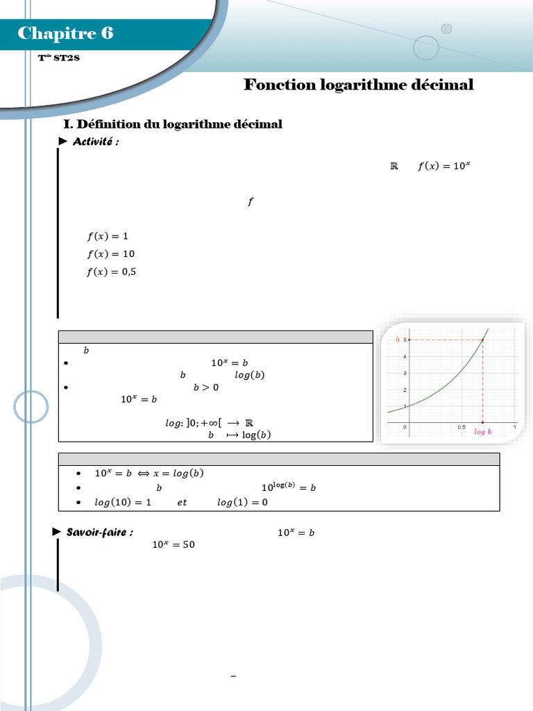 Cours Fonction Logarithme | PDF | Nombre réel | Logarithme