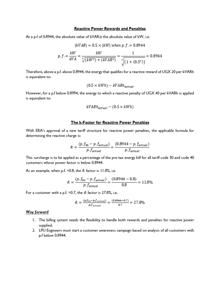 Reactive Power Rewards and Penalties Explained | PDF | Physical Quantities