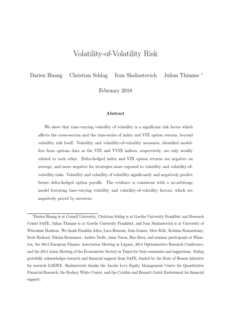 Volatility-of-Volatility Risk | PDF | Vix | Moneyness