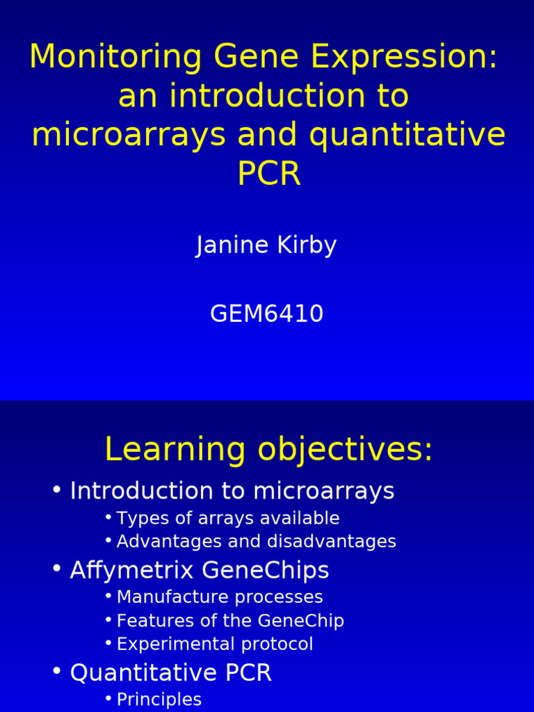 6-micro-arrays | PDF | Dna Microarray | Real Time Polymerase Chain Reaction