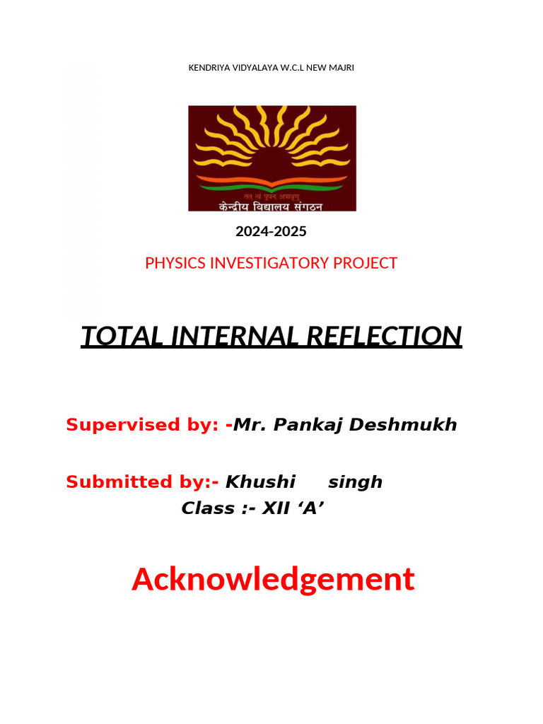 Total international reflection pdf refraction reflection physics 