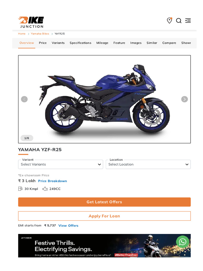 Yamaha YZF-R25 Price and Specs Overview | PDF | Motorcycle | Engines