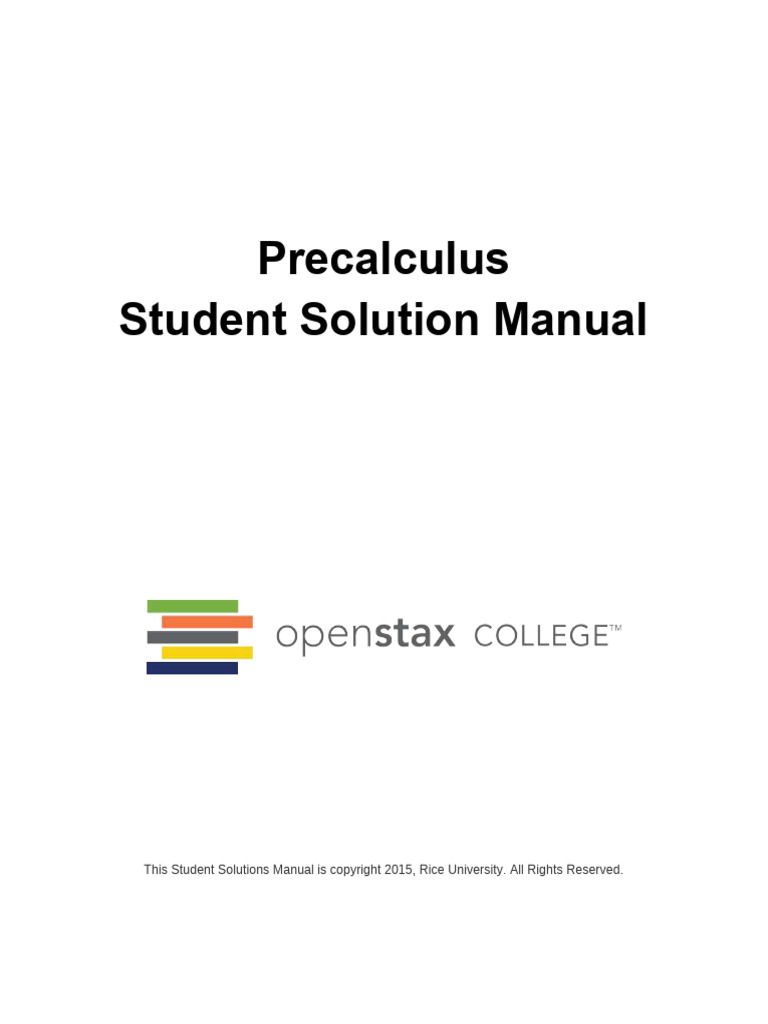 Precalc Student Solution 2015 With Table | PDF | Function (Mathematics ...