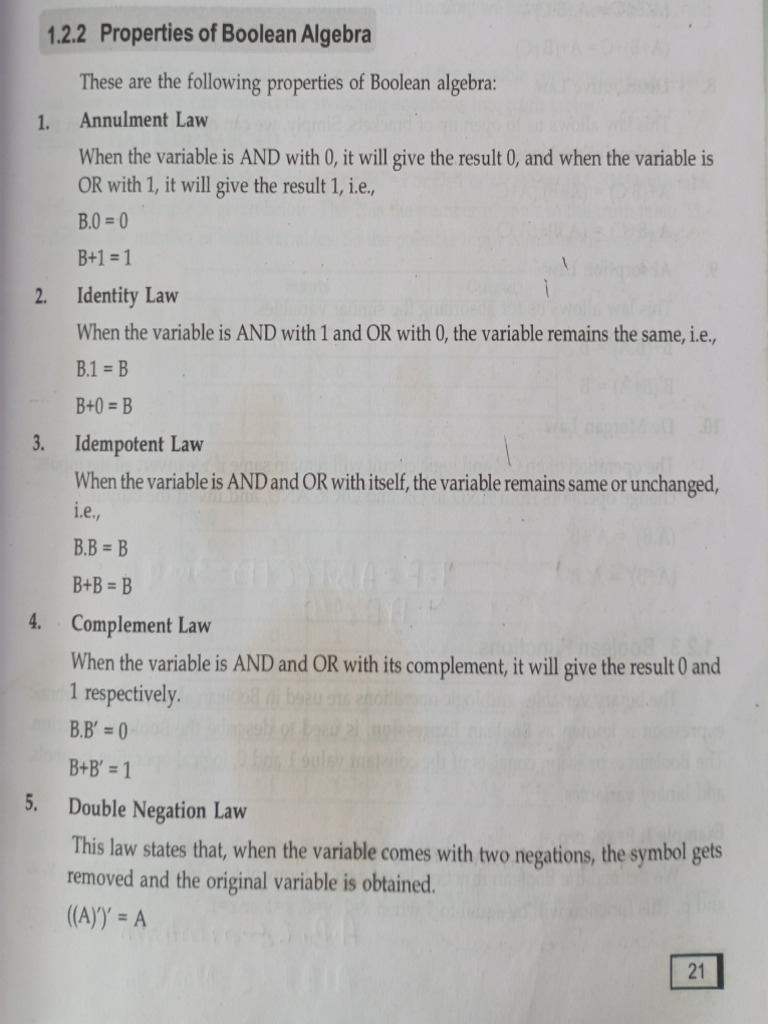 Properties of boolean algebra pdf