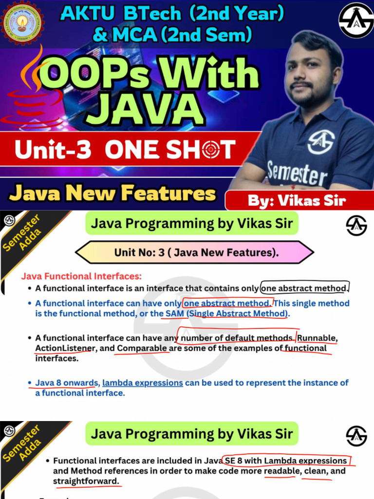 Java Unit-3 One Shot Marathon Notes | PDF