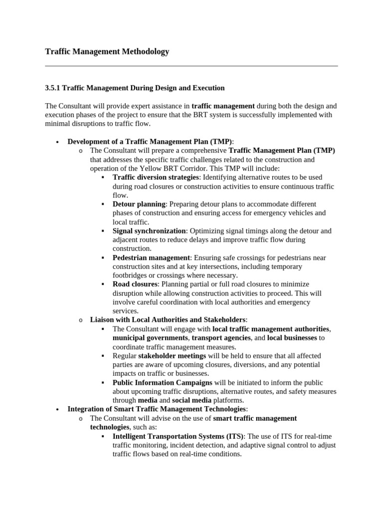 Traffic Management for BRT Implementation | PDF | Traffic | Road Safety