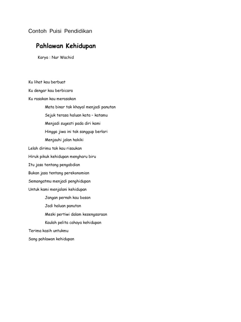 Free Gambar Contoh Syair Pendidikan Fasrbaseball Terkeren oleh Cikimm