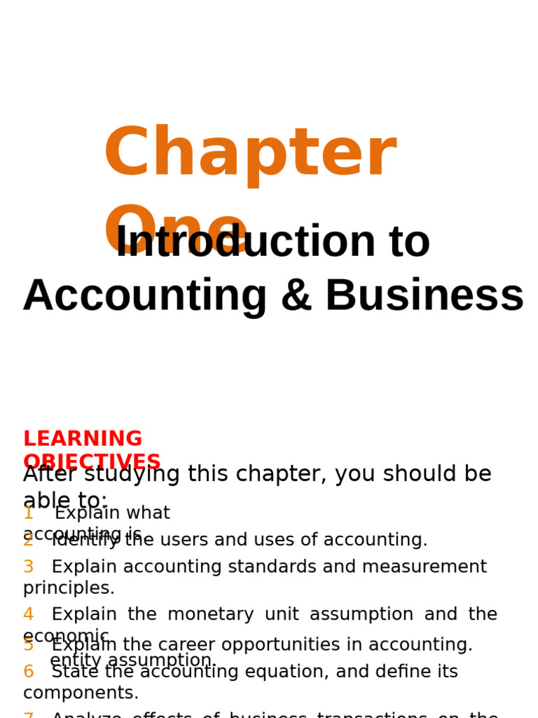 Fundamentals of Accounting I Ch-1 | PDF | Equity (Finance) | Generally ...
