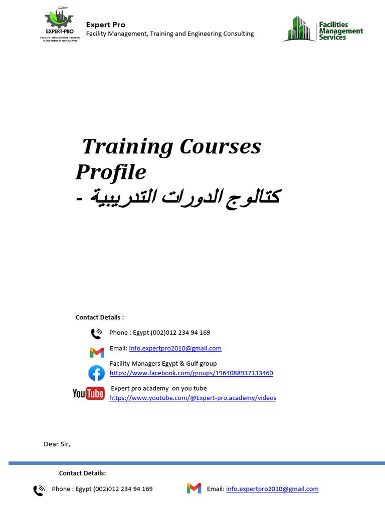 Expert Pro Training Courses Profile Rev 08 | PDF | Occupational Safety ...