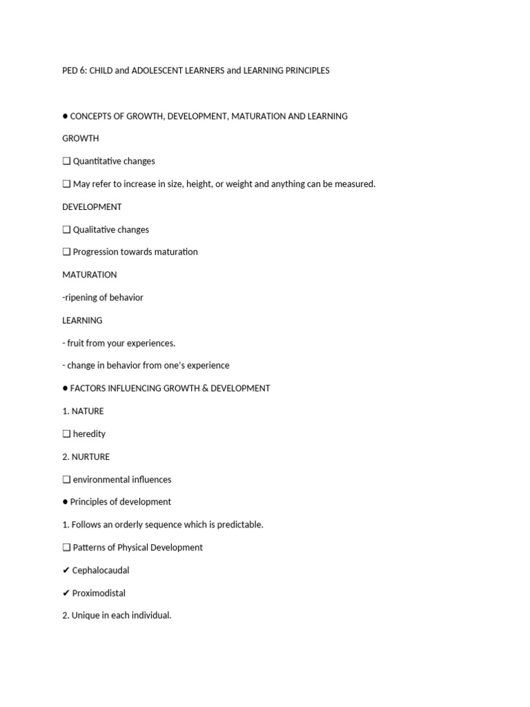 Child and Adolescent Development Principles | PDF | Id | Disability