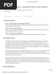 WGU MXM2 Task 2 - Leadership Skills and Mindset Performance Assessment