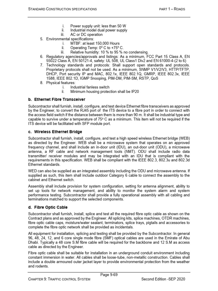 B. Ethernet Fibre Transceiver: Tandard Onstruction Specifications Oads ...