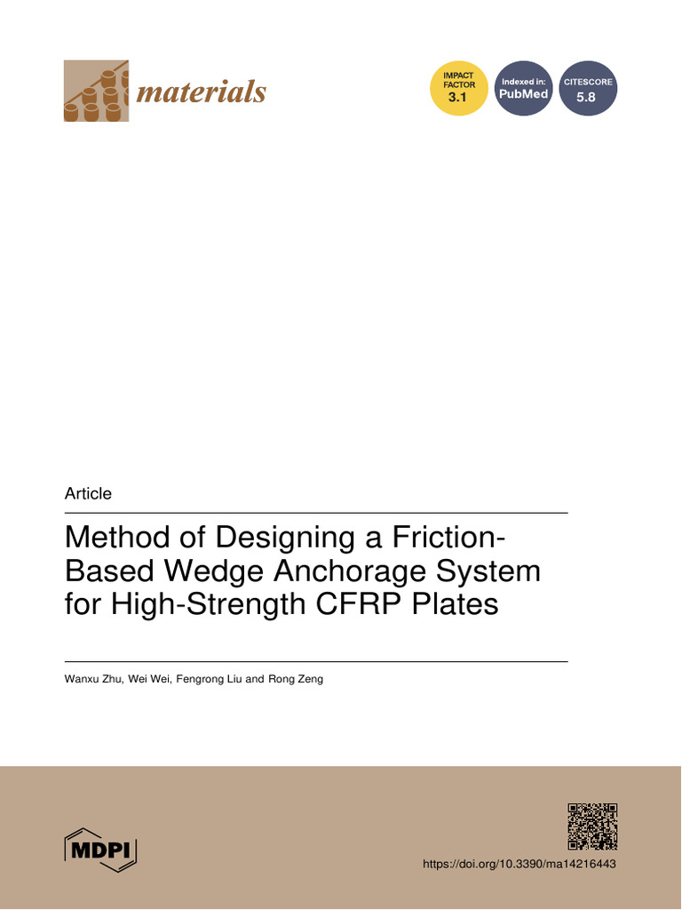 Method of Designing A Friction-Based Wedge Anchorage System For High ...