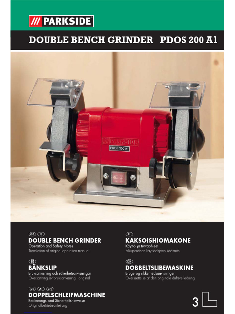 Double Bench Grinder Safety Manual | PDF | Grinding (Abrasive Cutting ...