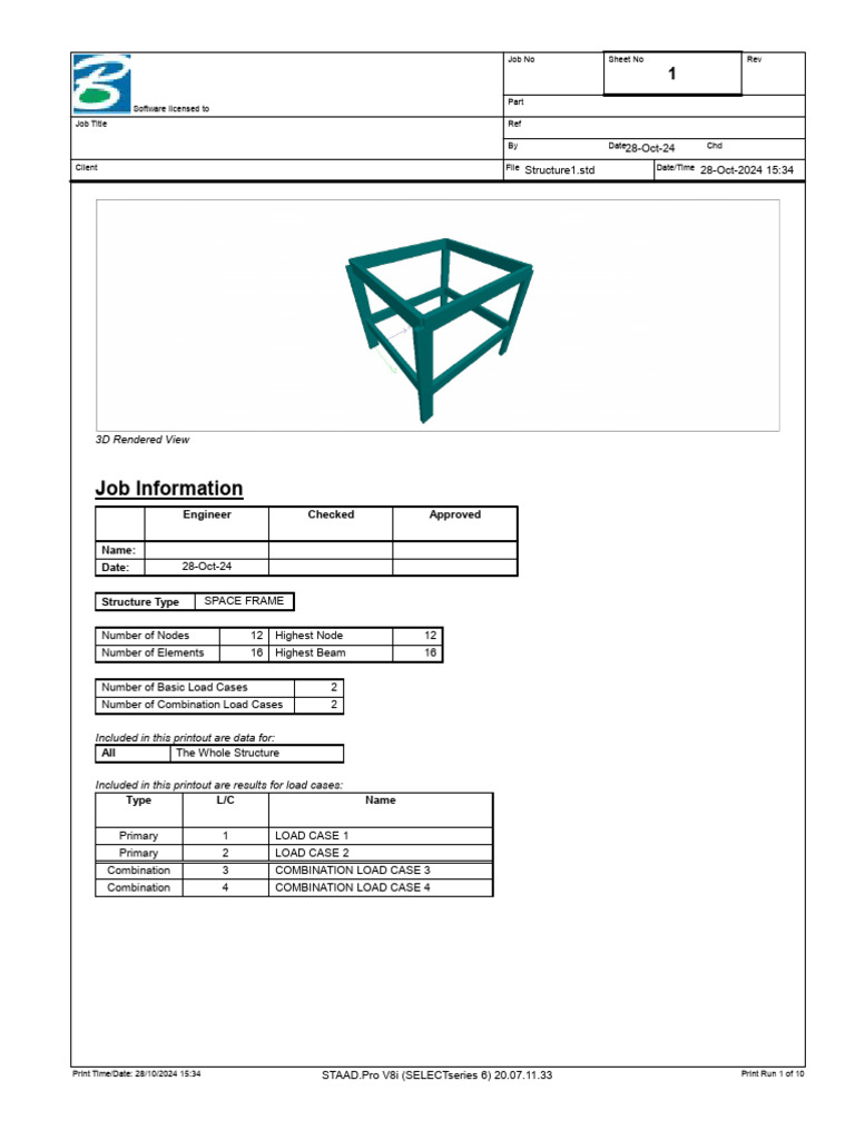 STAAD.Pro Structural Analysis Report | PDF | Structural Engineering